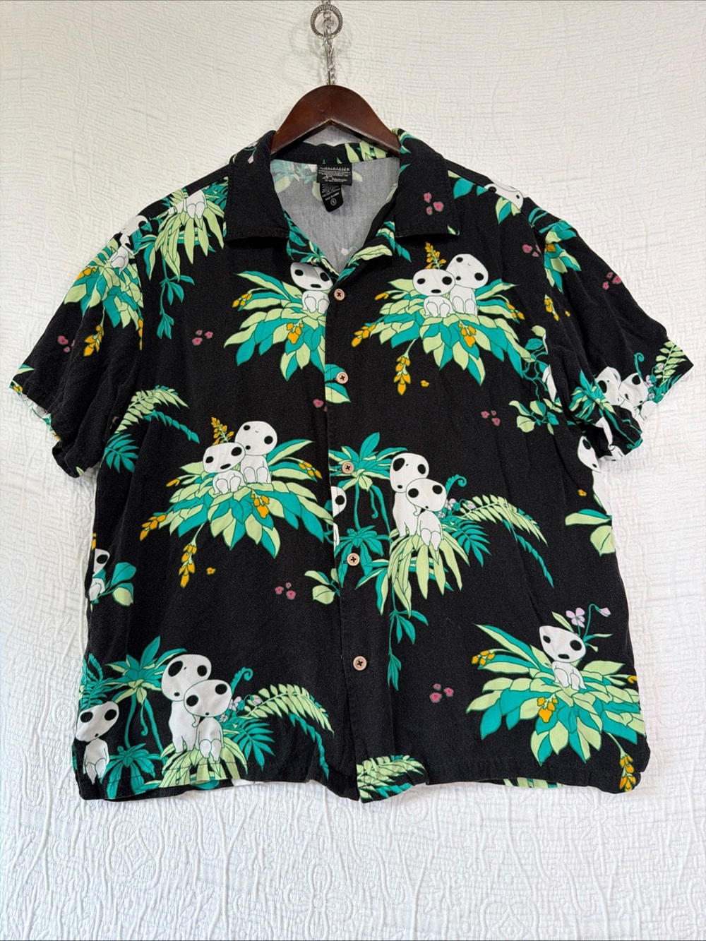Studio Ghibli Princess Mononoke All Over Print Woven Button Up Mens Size Small S